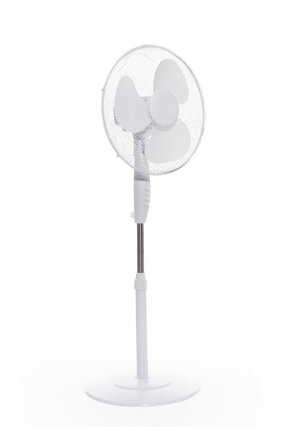 Daewoo 16" White Pedestal Fan Round Base