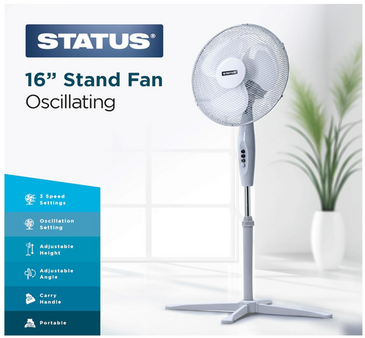 Status 16 inch Stand Fan Oscillating