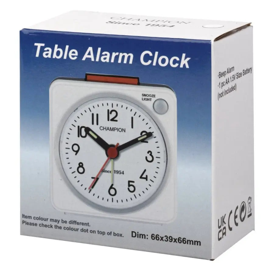 Champion Table Alarm Clock SILVER (Square)
