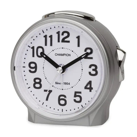 Champion Table Alarm Clock SILVER (Circular)