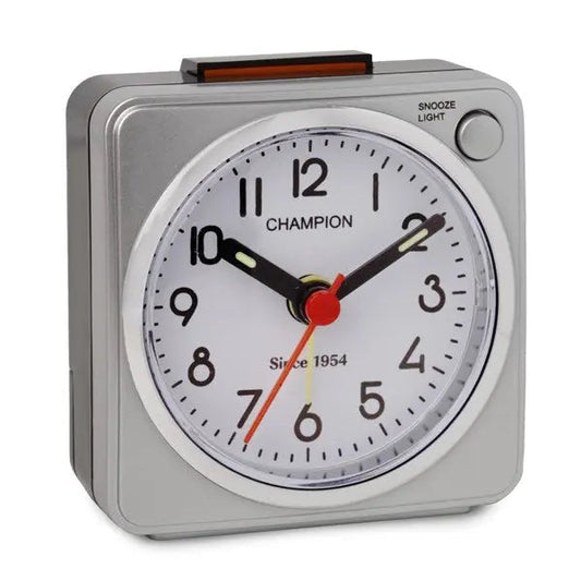 Champion Table Alarm Clock SILVER (Square)