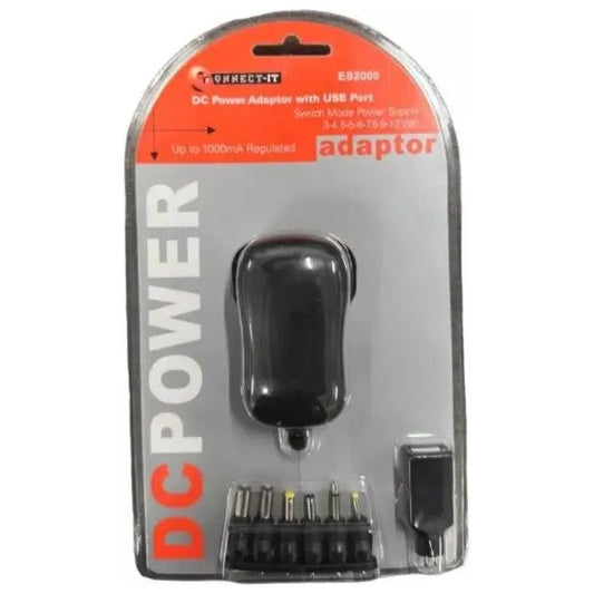 Connect It Dc Power Adaptor With USB Port ES2000