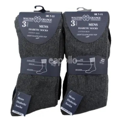 Crew 3 Pack Diabetic Socks - Pack of 12