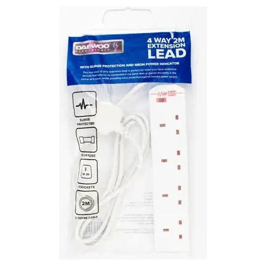 4 Gang 2 Metre Extension with Surge Protection
