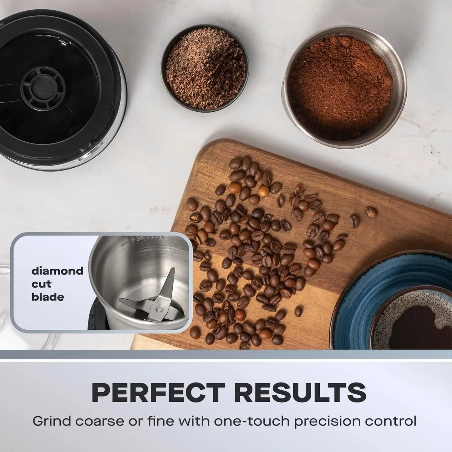 Wet and Dry Multi Grinder for Coffee, Nuts, Spices with Safety Lock