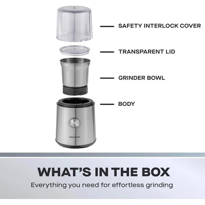 Wet and Dry Multi Grinder for Coffee, Nuts, Spices with Safety Lock