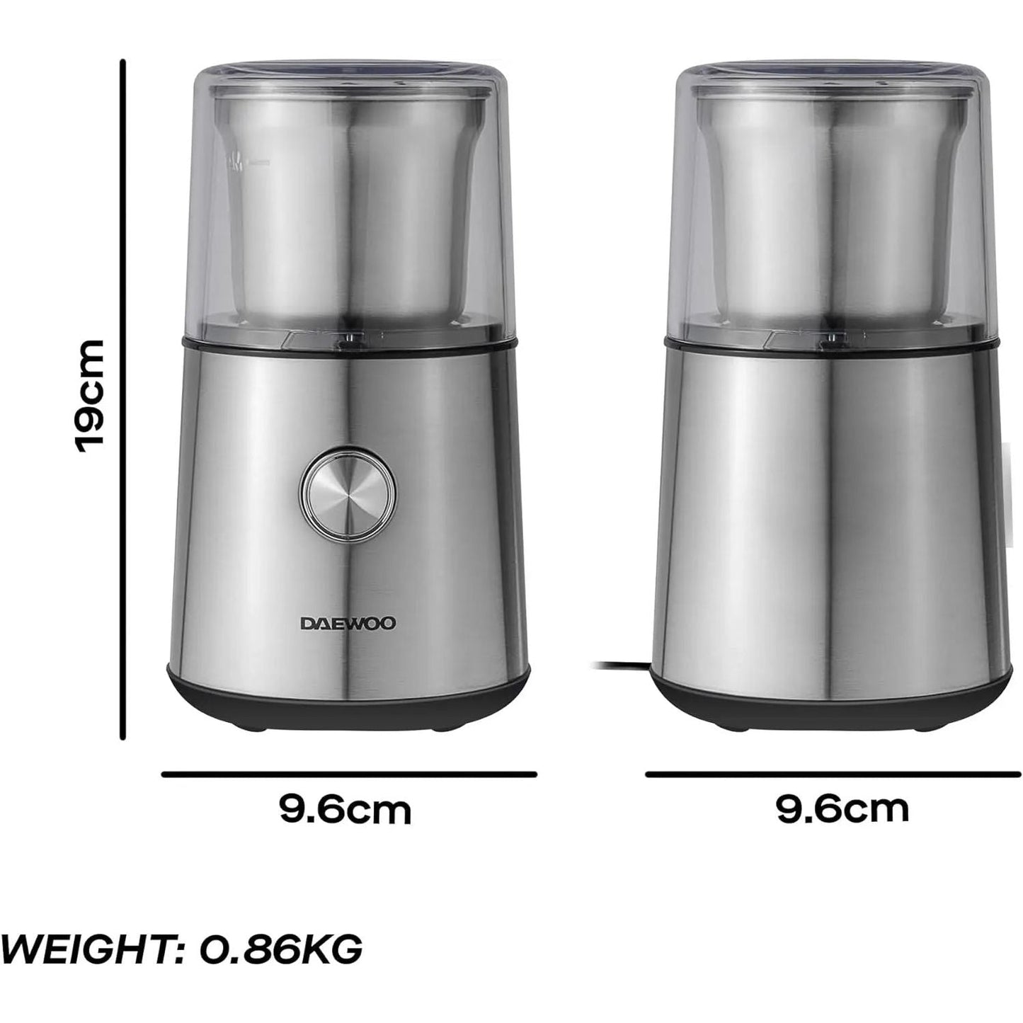 Wet and Dry Multi Grinder for Coffee, Nuts, Spices with Safety Lock