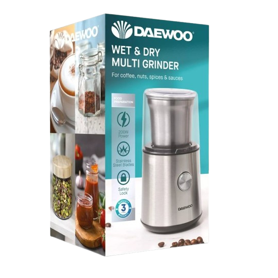 Wet and Dry Multi Grinder for Coffee, Nuts, Spices with Safety Lock
