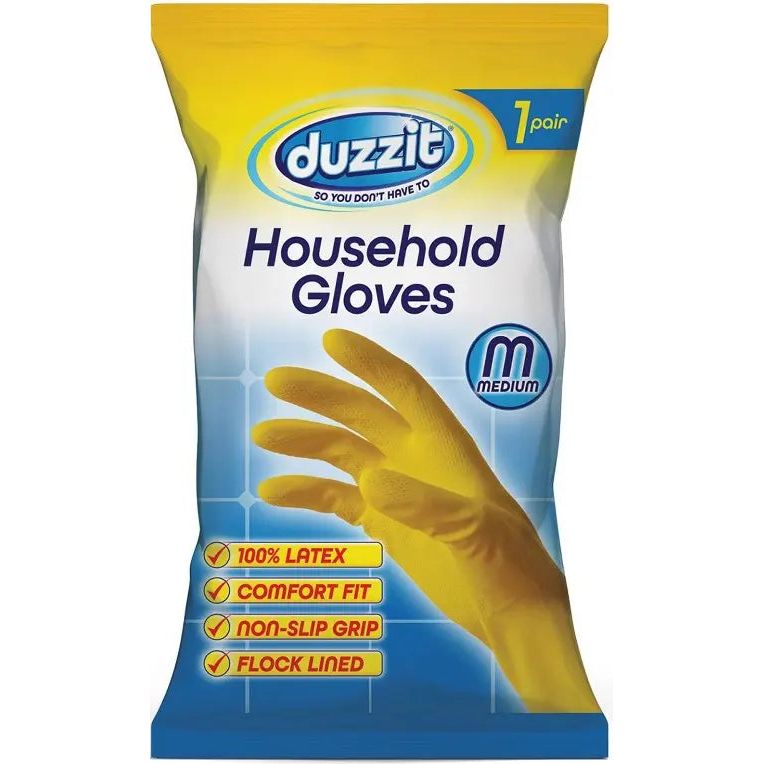 Household Washing up Gloves Medium Duzzit - Box of 24