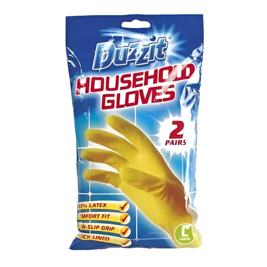 Household Latex Gloves Twin Pack Large Size
