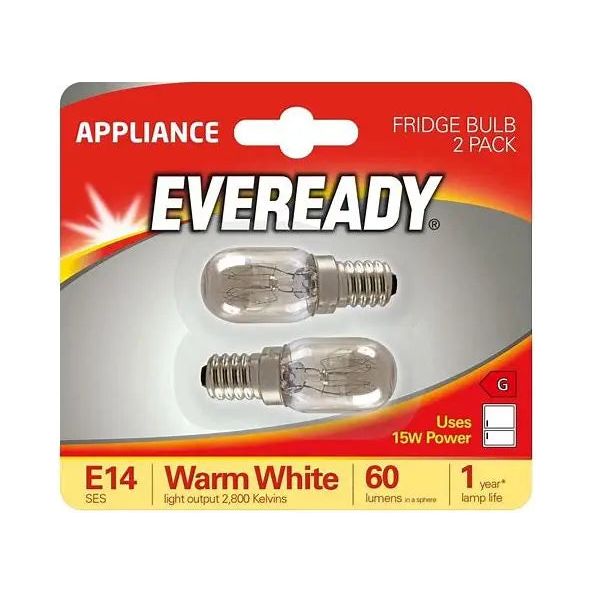 Eveready Fridge Bulb 2 Pack E14 SES Warm White 60 Lumens - Box of 10