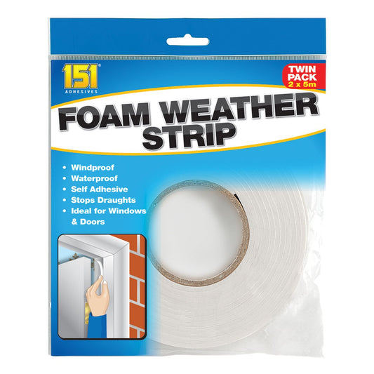 Foam Weather Strip 2pk 10m