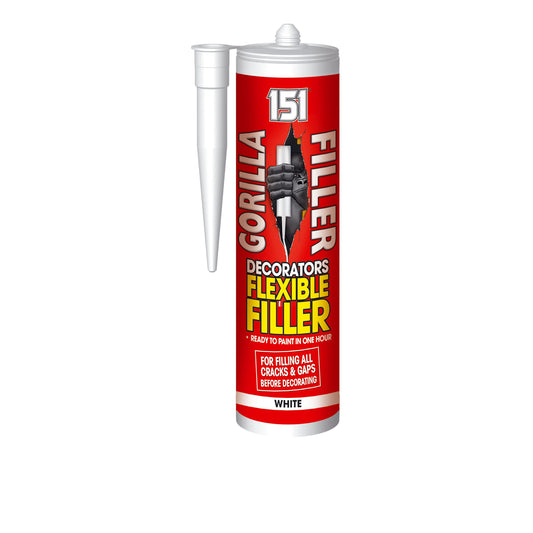 Gorilla Decorators Flex Filler White (cart) 280ml - Box of 12