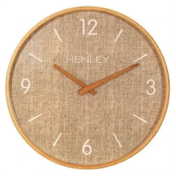 Henley Wooden Textured Weave Wall Clock -Textured Tan HCW014