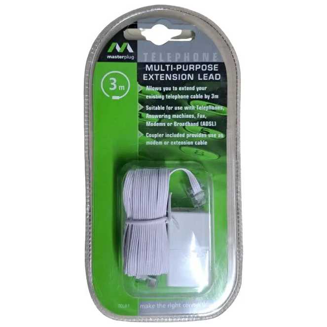Telephone Multi-Purpose Extension Lead 3m