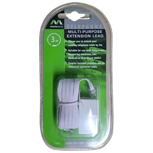 Telephone Multi-Purpose Extension Lead 3m