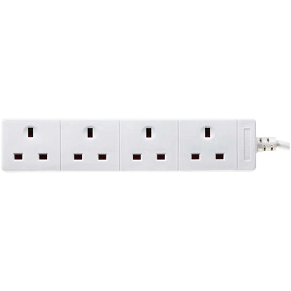 4 Gang 1m White Extension lead