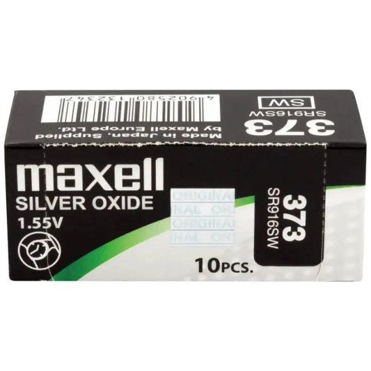 Maxell 373 SR916SW Silver Oxide Watch Batteries - Box of 10