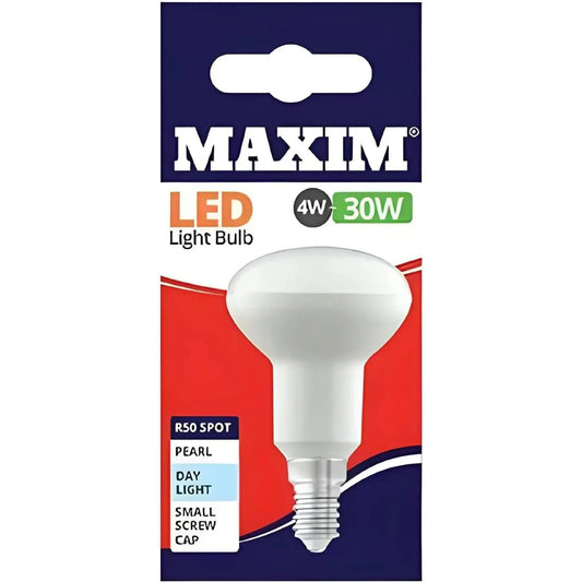 Maxim LED Light Bulb 4W=30W R50 Spot Pearl Day Light - Box of 10