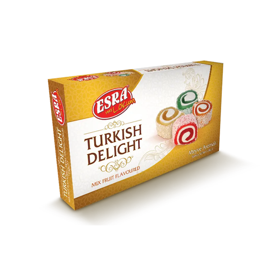 Mix Fruit Flavoured Turkish Delight Esra Lokum - Box of 12