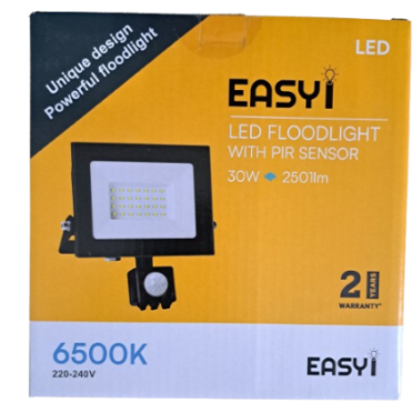 LED Floodlight with Sensor 30W 6500K