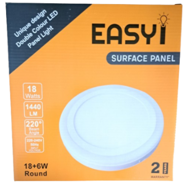 18+6W Blue Edge Lit LED Surface Panel Light 6500K