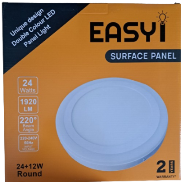 24+12W Blue Edge Lit LED Surface Panel Light 6500K