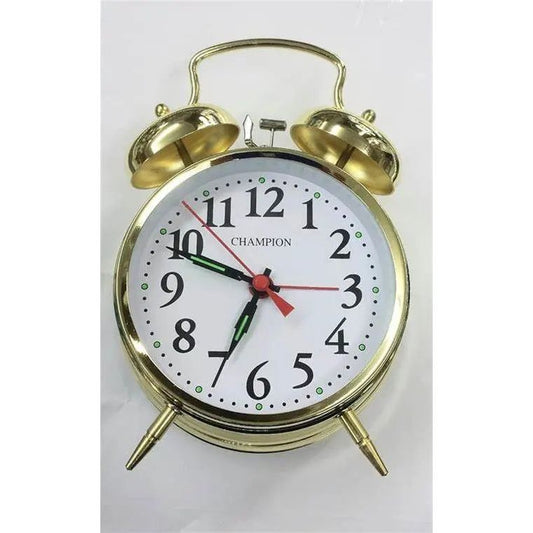 Champion Battery Operated Alarm Clock Gold