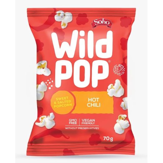 Wild Pop Hot Chili Flavour Popcorn 70g - Box of 20