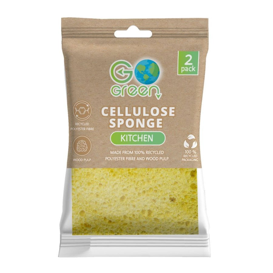 Cellulose Sponge For The Kitchen 2pk Go Green