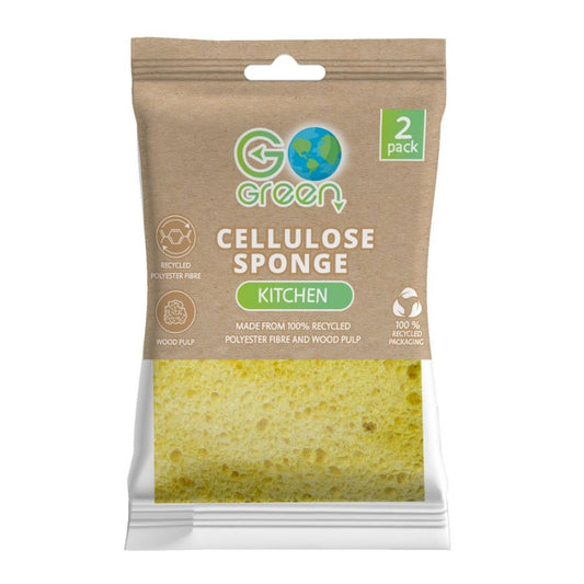 Cellulose Sponge For The Kitchen 2pk Go Green
