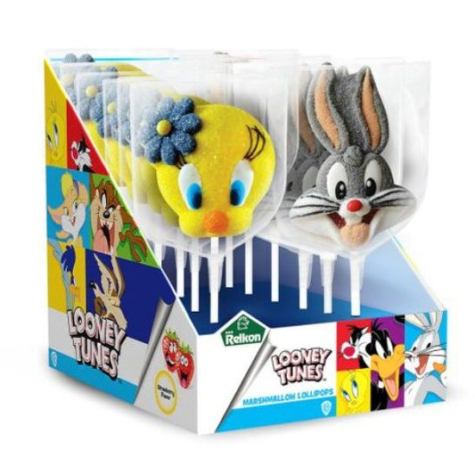 Relkon Looney Tunes Marshmallow Lollipop - Box of 12