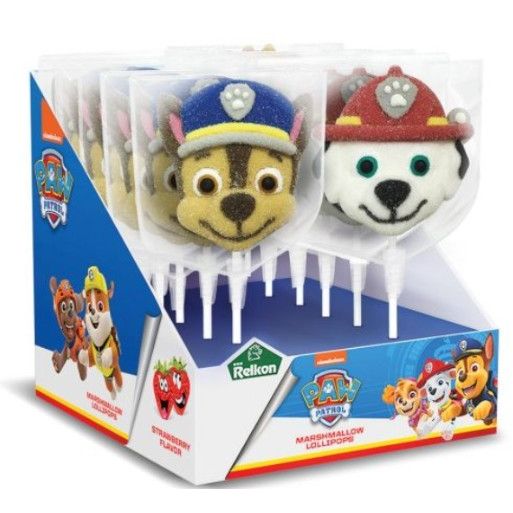 Relkon Paw Patrol Marshmallow Lollipop - Box of 12