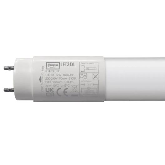 Crompton LED T8 Full Glass Tube 3ft