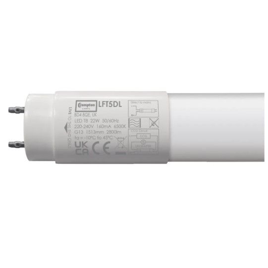 Crompton LED T8 Full Glass Tube 5ft
