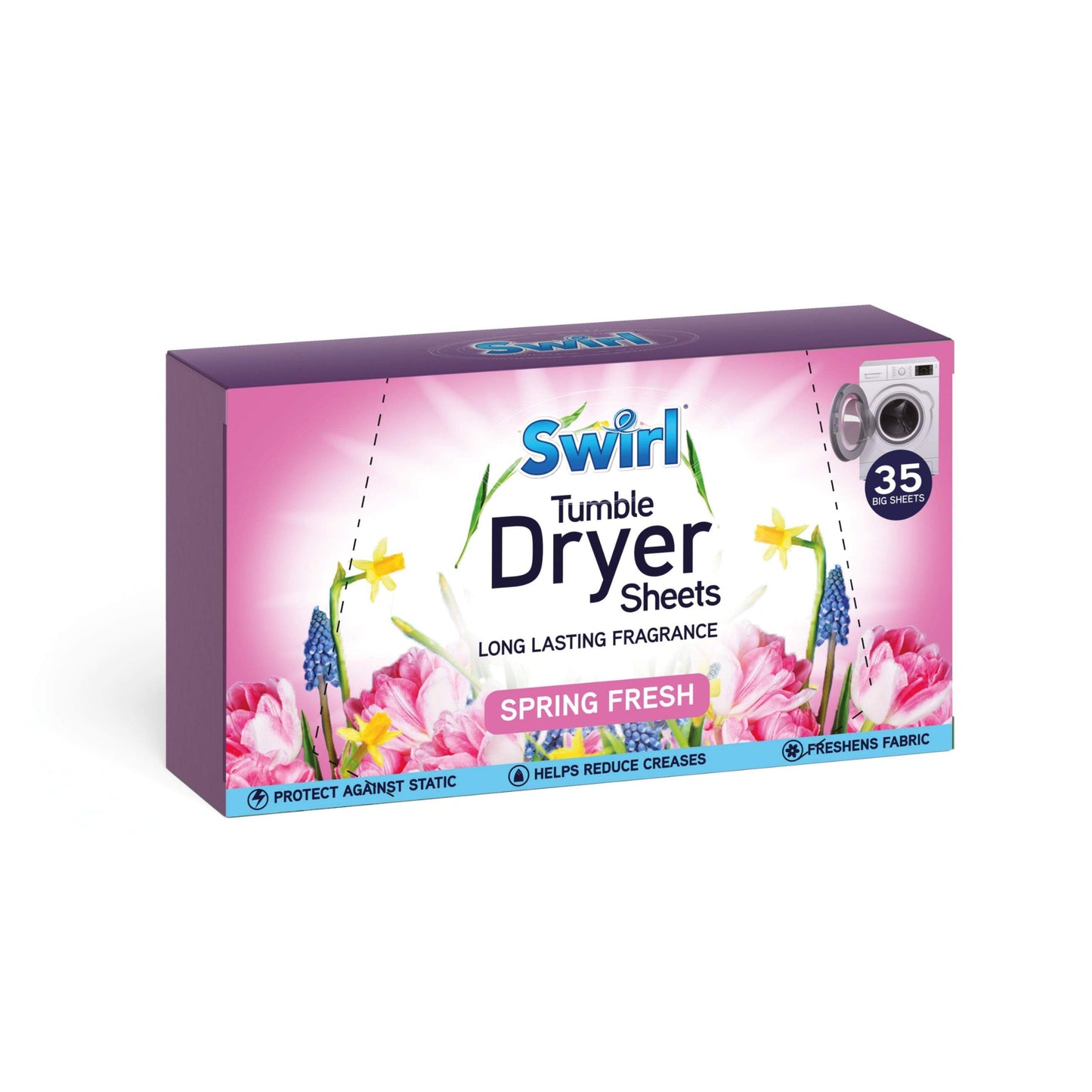 Swirl Tumble Dryer Sheets Spring Fresh 35pk - Box of 10