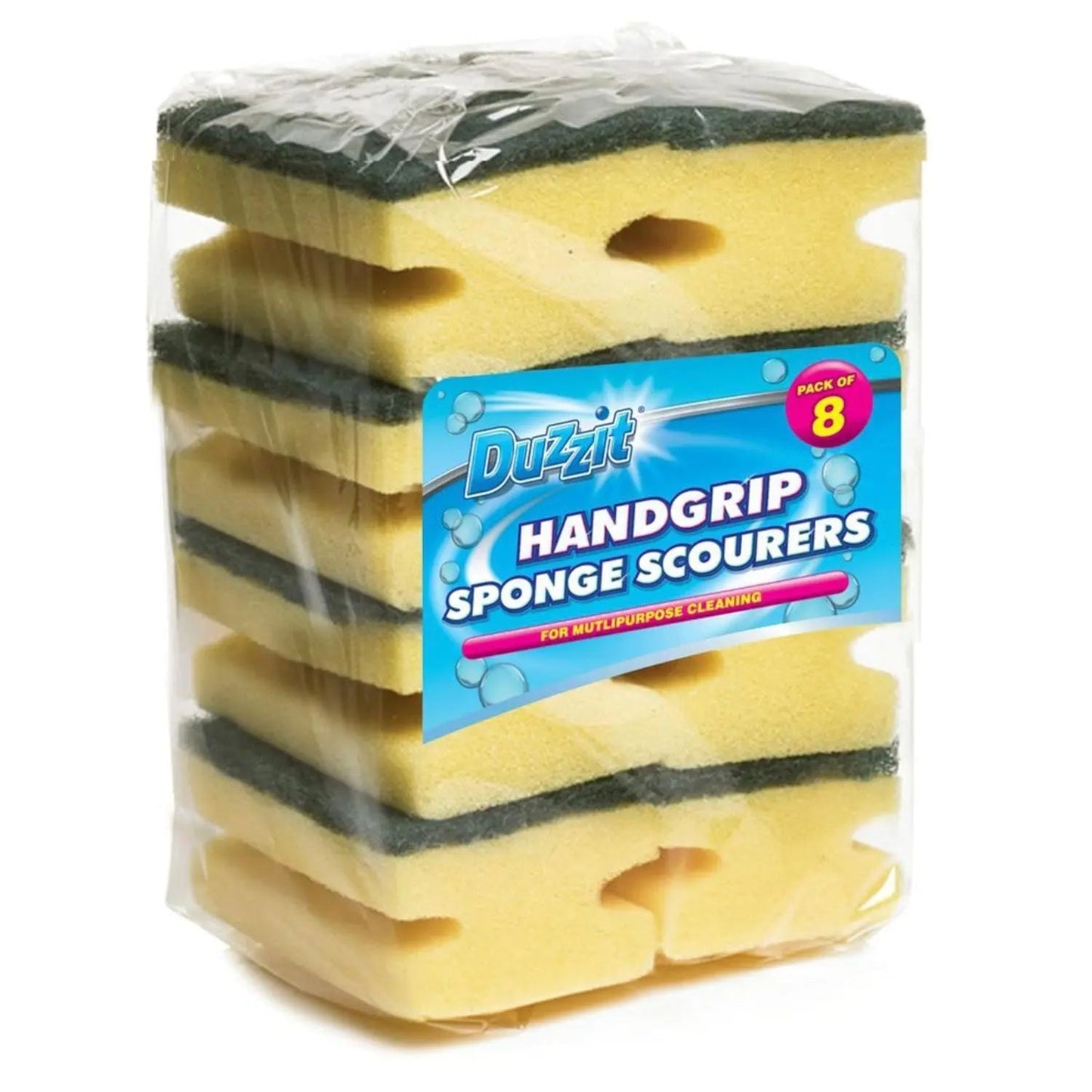 Handgrip Scourer Washing up Sponge 8 pack Duzzit - Box of 12