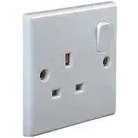 Pro Elec Switched Socket Single Curve - Box of 10