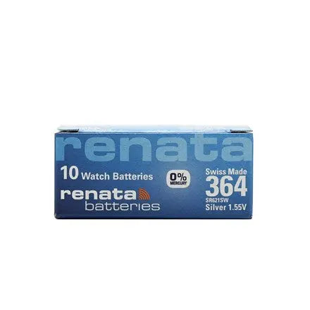 RENATA Swiss 364 SR621SW Silver Oxide Watch Battery - Box of 10