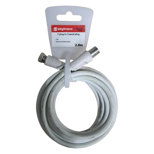 Skytronic F Plug To Coaxial Plug 2m - Box of 10