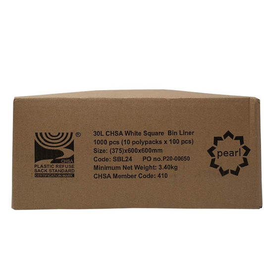 Bin Liners 30L Square - Box of 1000