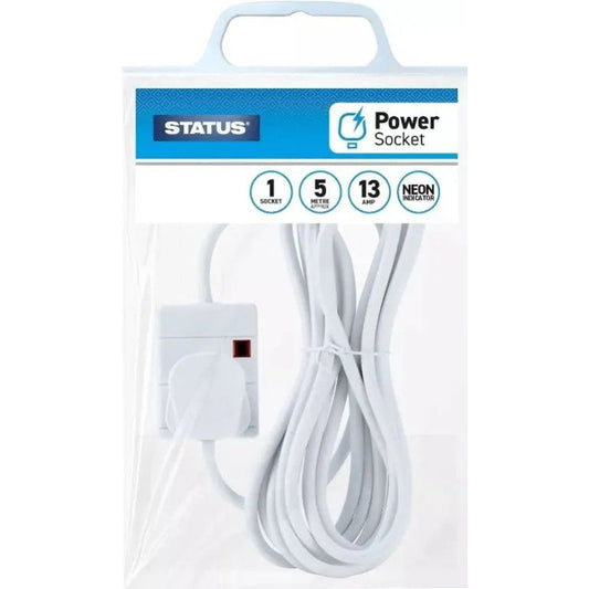 Status 1 Gang 5m Extension Lead With Neon Indicator