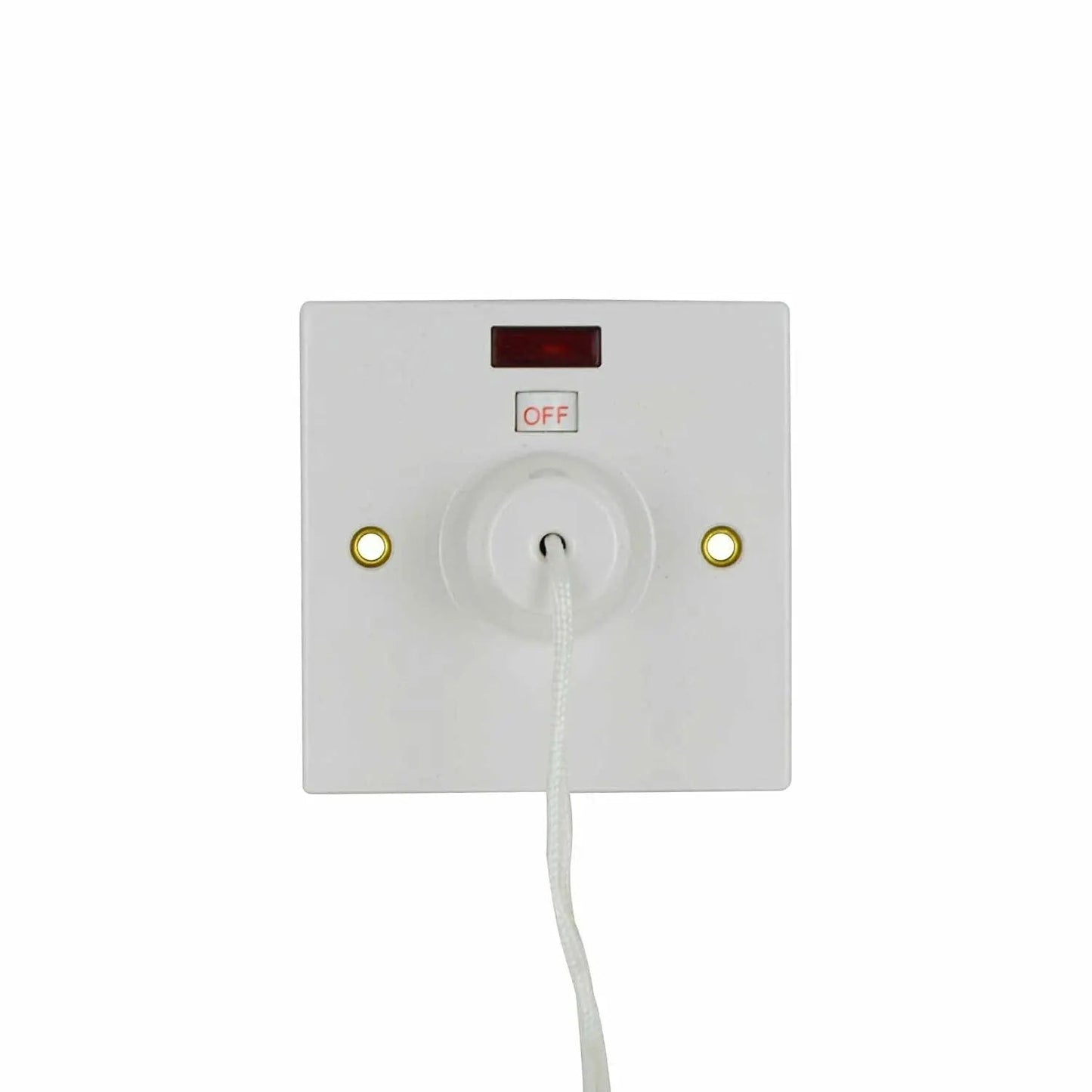 2 Way Ceiling Pull Cord 45 Amp Switch with Neon -Light Shower/Toilet/Bathroom - Box of 5