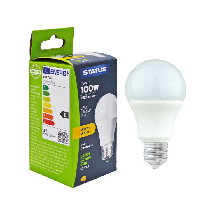 GLS Edison Screw Warm White 100w (13w) E27 Pearl LED Bulb