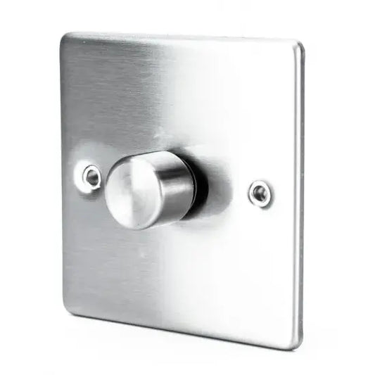 Status Stainless Steel 1 Gang 1 Way Dimmer Switch