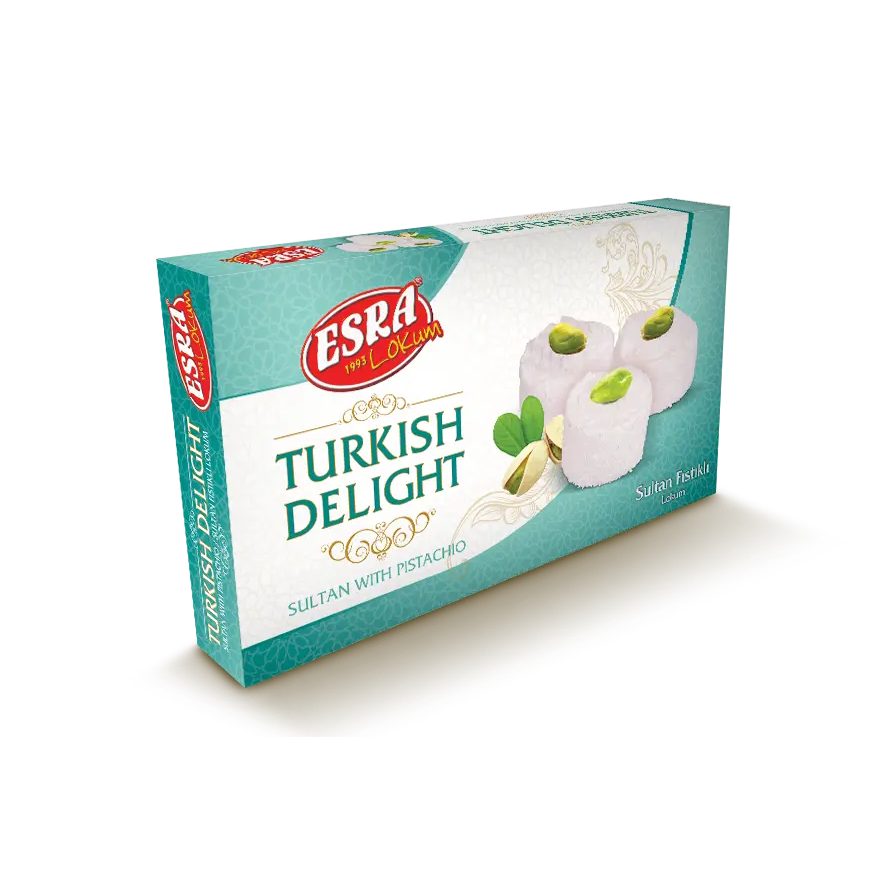 Turkish Delight Sultan With Pistachio Esra Lokum - Box of 12