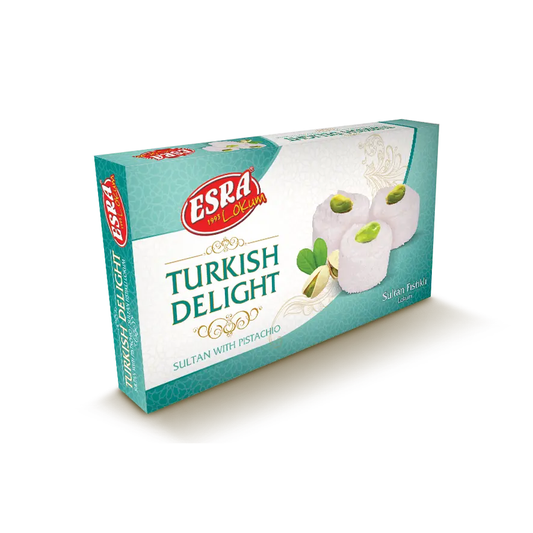 Turkish Delight Sultan With Pistachio Esra Lokum - Box of 12