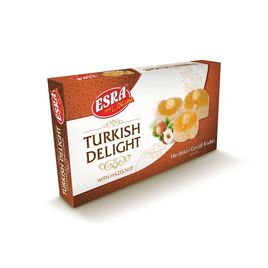 Turkish Delight With Hazelnut Esra Lokum - Box of 12