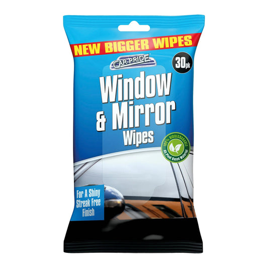 Window & Mirror Biodegradable Wipes 30pk  - Box of 20