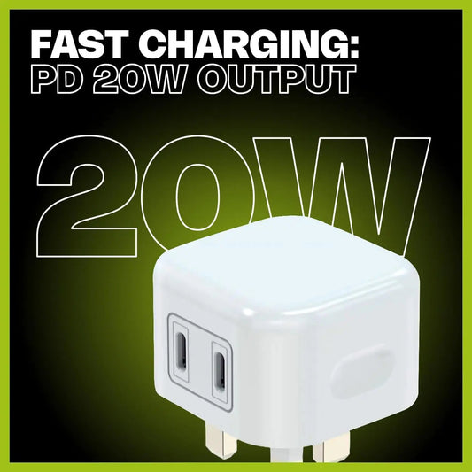 WyeFlux Dual USB-C Power Adaptor PD 20W